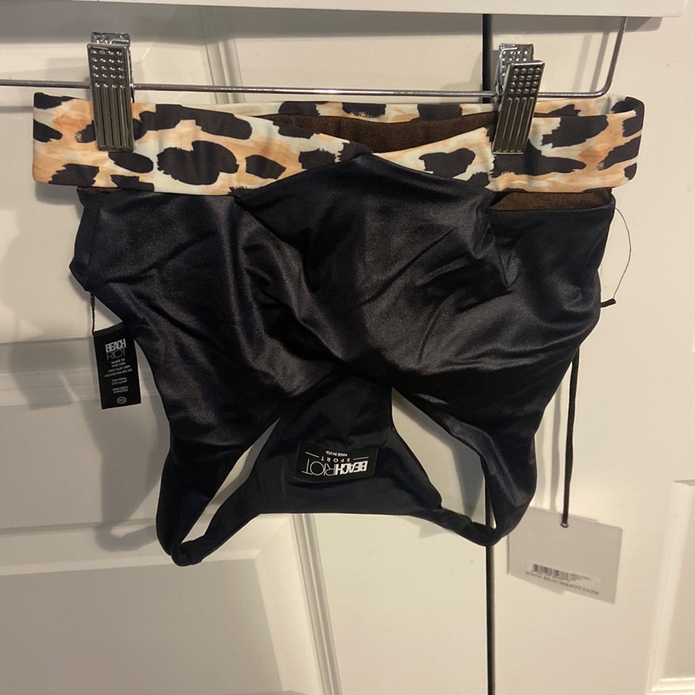 Beach Riot leopard Maeve strapped sports bra